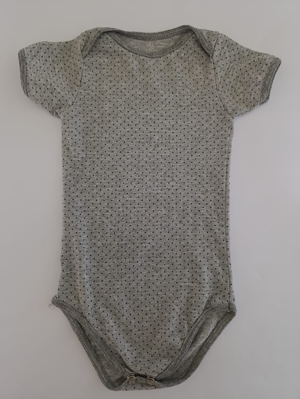 Body Cinza de Bolinha - Tam 1-3M
