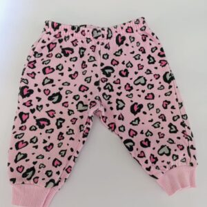 Calça Rosa Coração - Tam 3-6M