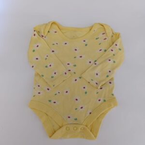 Body Manga Longa Amarelo - Tam 1-3M