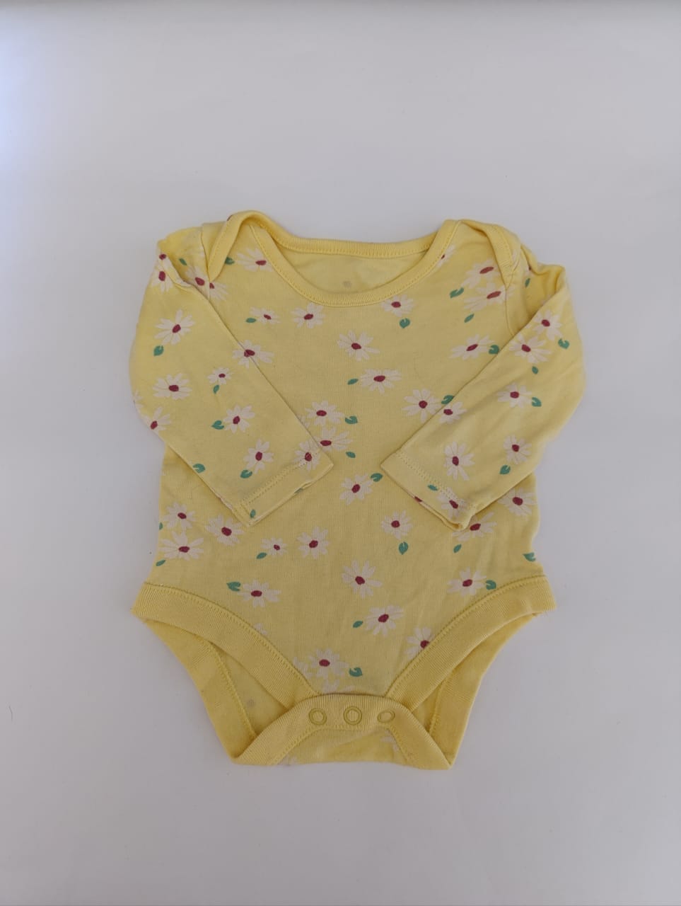 Body Manga Longa Amarelo - Tam 1-3M