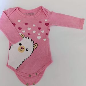 Body Rosa de Coração - Tam 1-3M