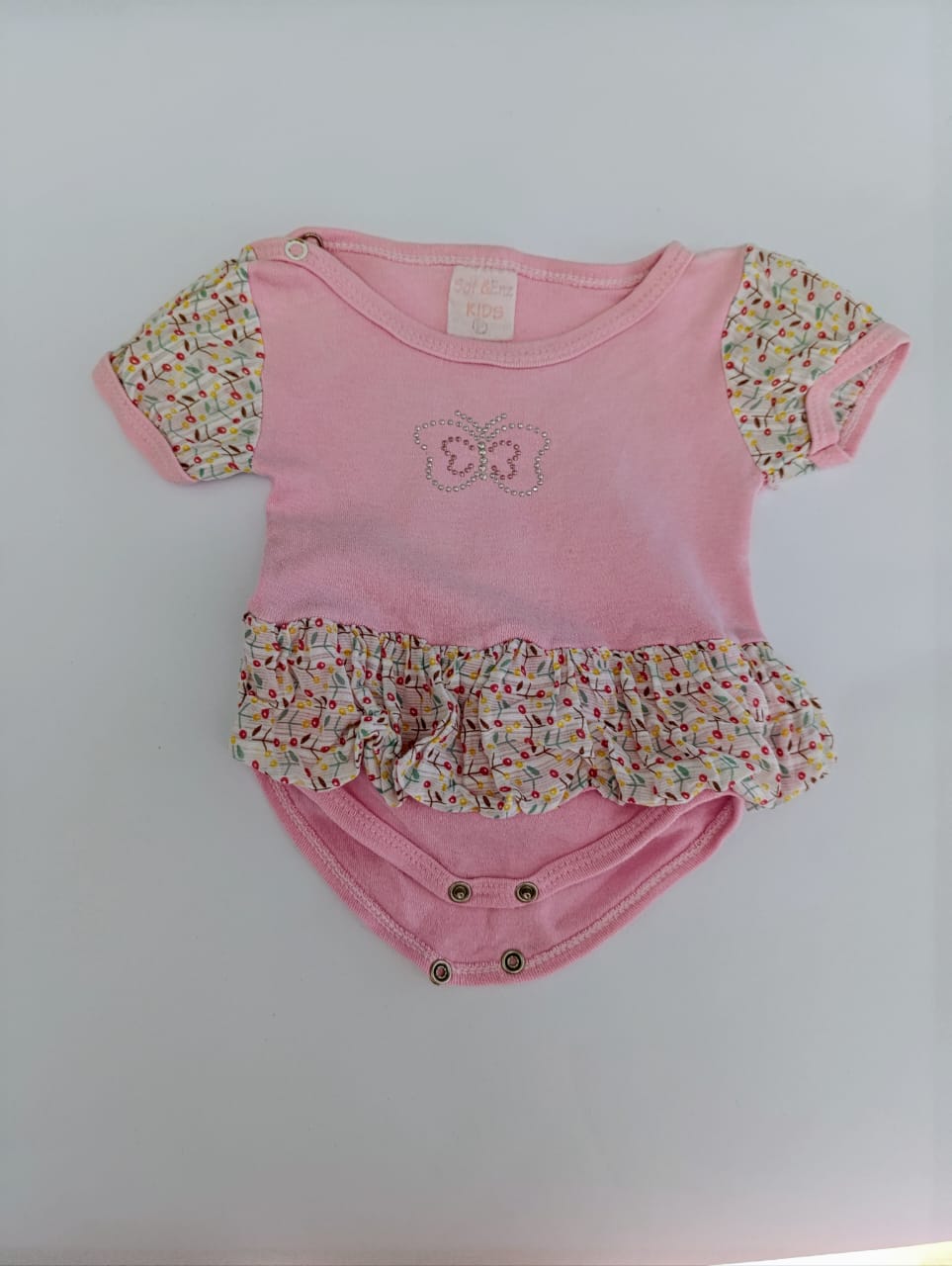 Body Babado Rosa - Tam 1-3M