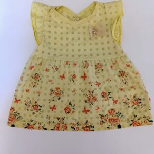 Vestidinho Amarelo de Flor - Tam 3-6M