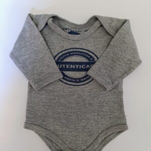 Body Manga Longa Cinza - Tam 0-2M