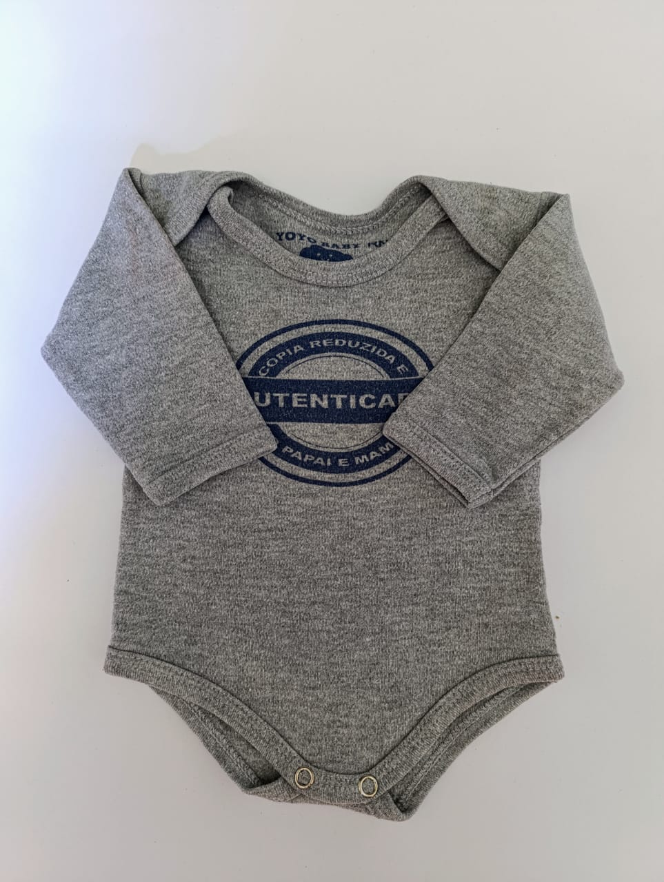 Body Manga Longa Cinza - Tam 0-2M