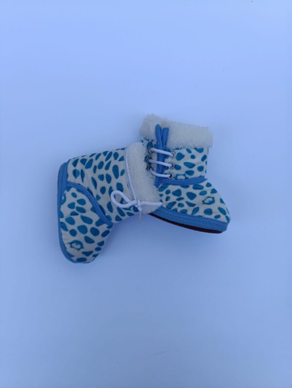 Botinha Inverno Azul e Branco - Tam 9-12M