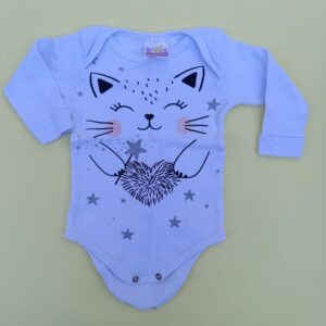 Body Branco de Gatinho - Tam 1-3M