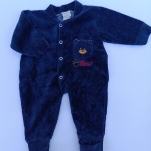 Macacão Azul Marinho Pelúcia - Tam 1-3M
