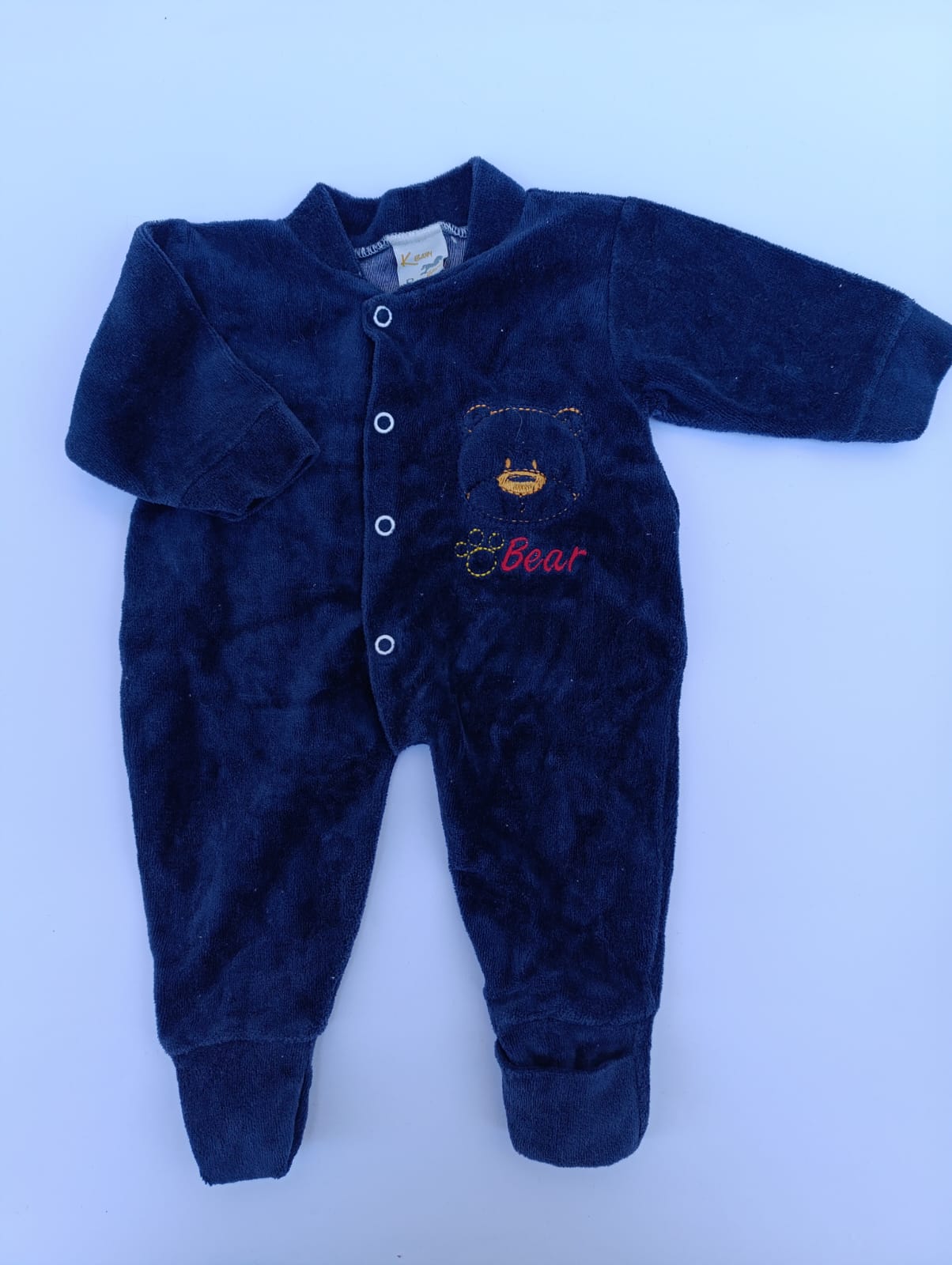 Macacão Azul Marinho Pelúcia - Tam 1-3M