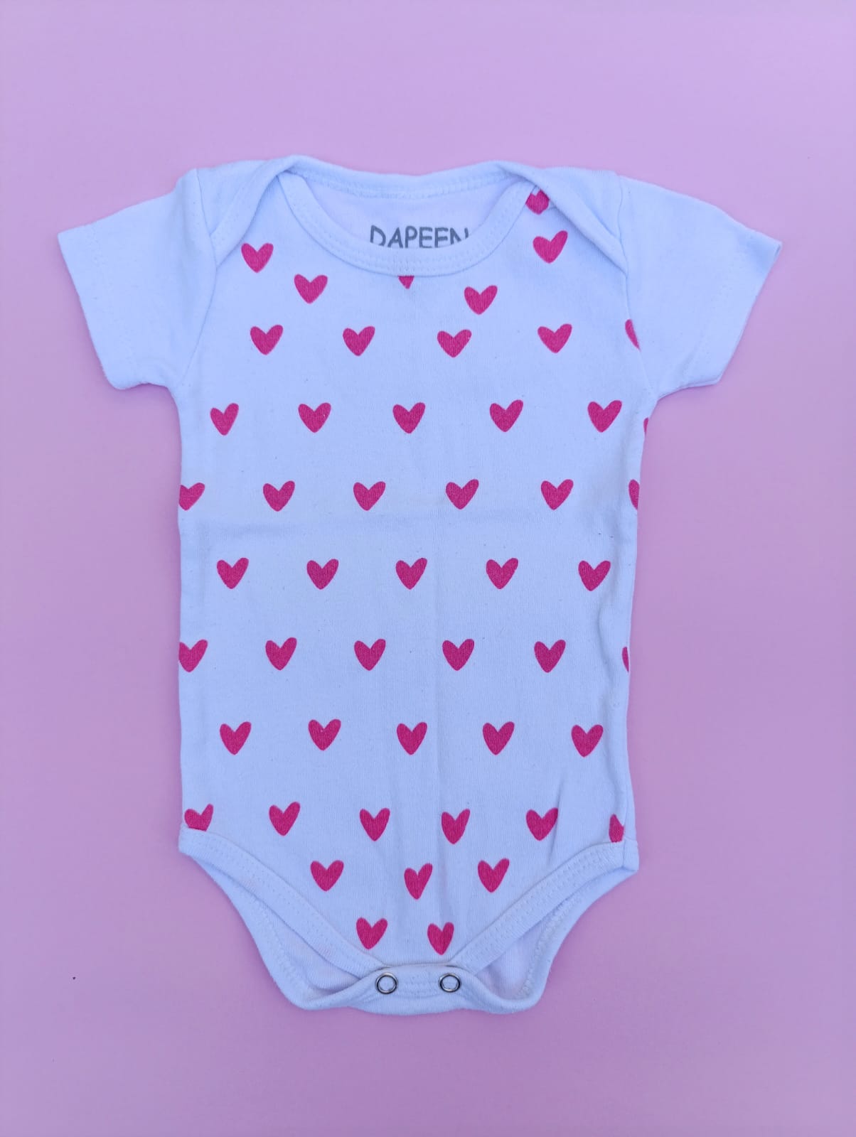 Body Branco com Coração - Tam 1-3M