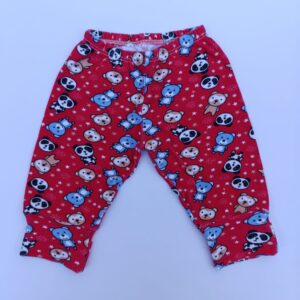 Calça Vermelha de Ursinhos - Tam 1-3M