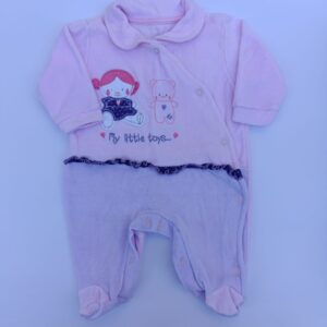 Macacão Rosa e Roxo - Tam 1-3M