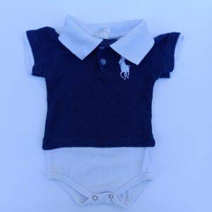 Body Polo Azul Marinho - Tam 1-3M