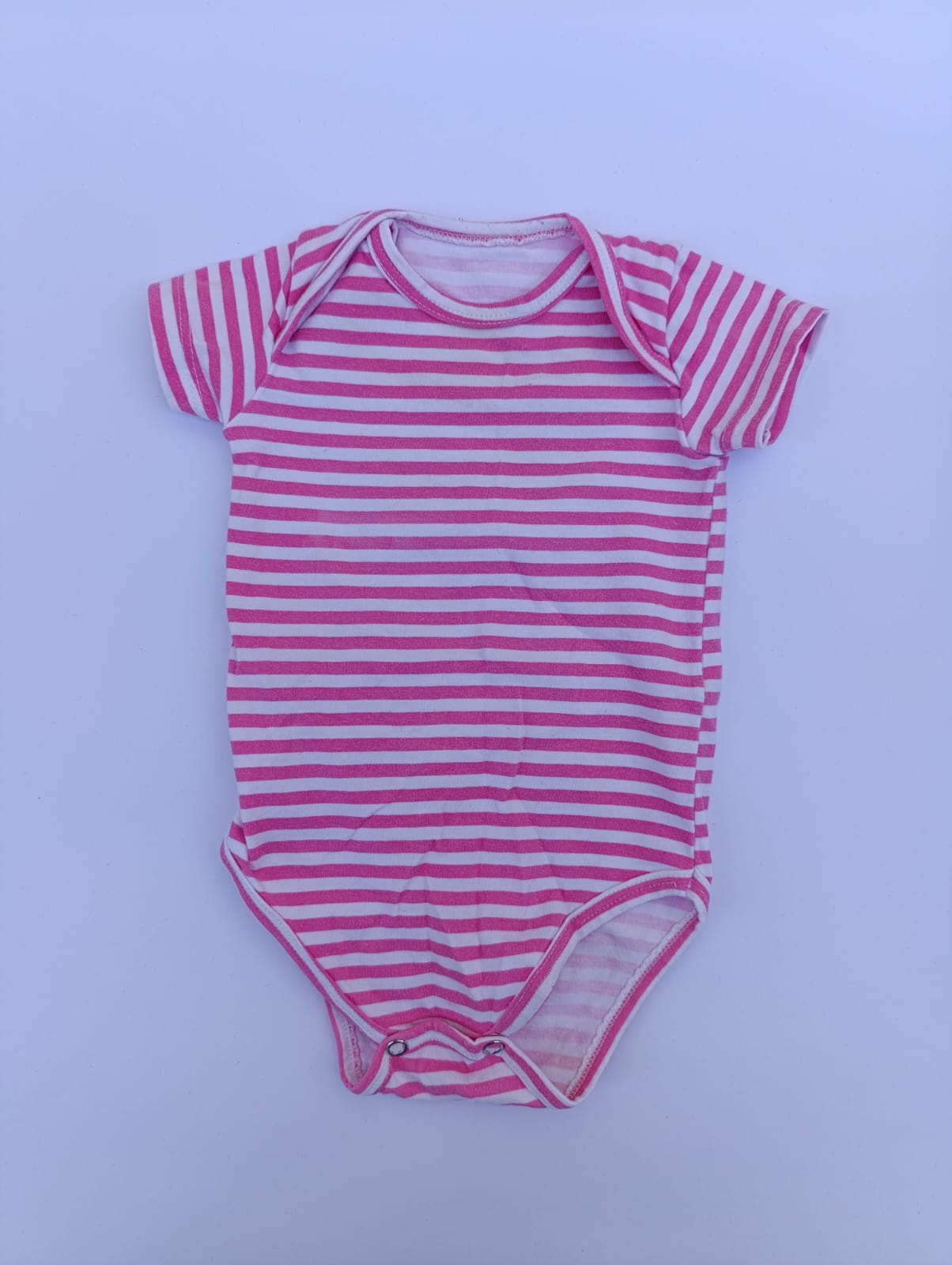 Body Rosa Listrado - Tam 3-6M