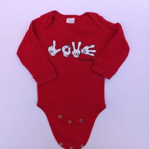 Body Manga Longa Vermelho - Tam 1-3M