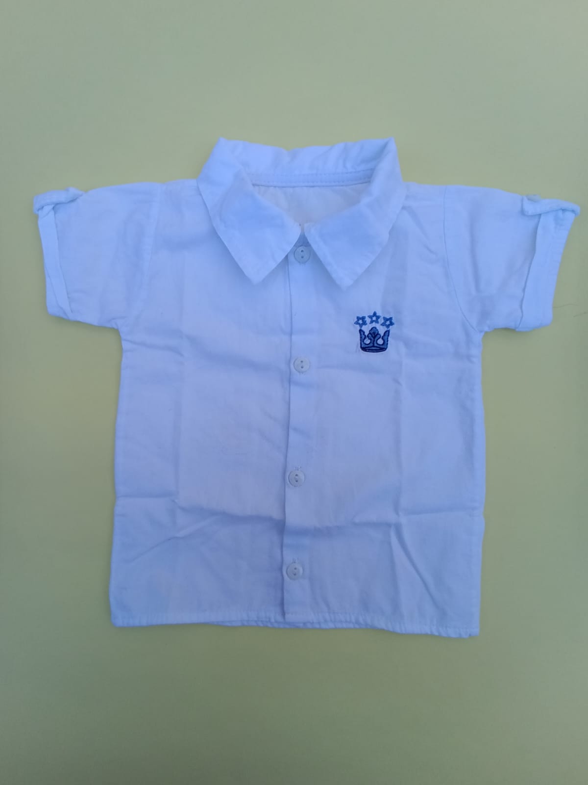 Camisa de Botão Branca -Tam 1-3M