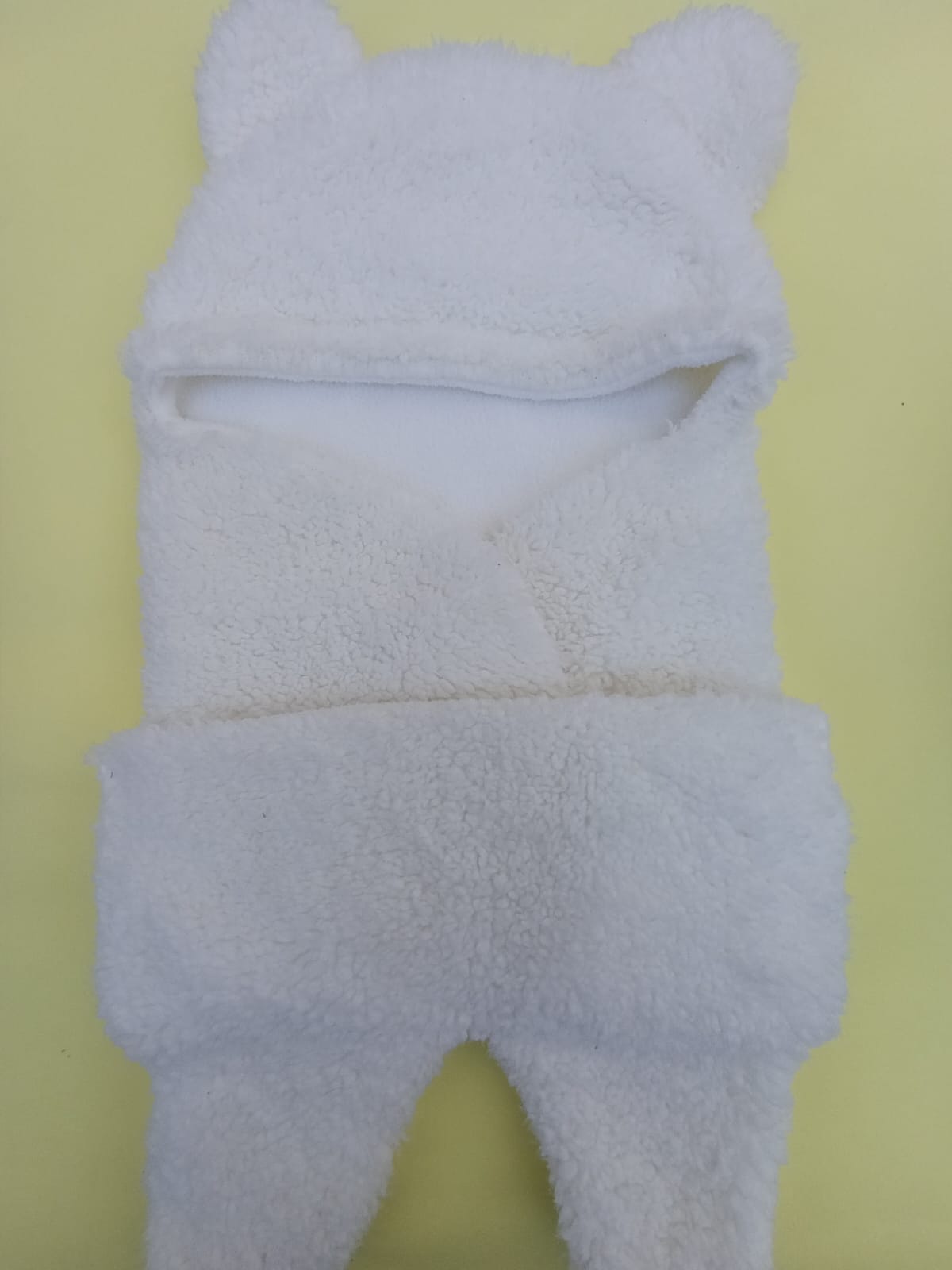 Saco de Dormir Branco Teddy Bear- Tam 1-3 M